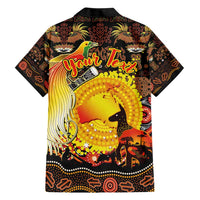 Personalized Australia and Papua New Guinea Together Hawaiian Shirt Kangaroo Aboriginal Art and Bird-of-paradise Oro Tribal Motifs - Polynesian Pride