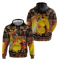 Personalized Australia and Papua New Guinea Together Hoodie Kangaroo Aboriginal Art and Bird-of-paradise Oro Tribal Motifs LT03 - Polynesian Pride