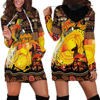 Personalized Australia and Papua New Guinea Together Hoodie Dress Kangaroo Aboriginal Art and Bird-of-paradise Oro Tribal Motifs LT03 - Polynesian Pride