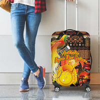 Australia and Papua New Guinea Together Luggage Cover Kangaroo Aboriginal Art and Bird-of-paradise Oro Tribal Motifs LT03 - Polynesian Pride