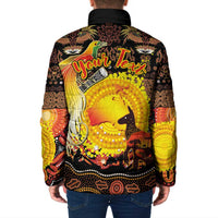 Personalized Australia and Papua New Guinea Together Padded Jacket Kangaroo Aboriginal Art and Bird-of-paradise Oro Tribal Motifs LT03 - Polynesian Pride