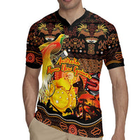 Personalized Australia and Papua New Guinea Together Rugby Jersey Kangaroo Aboriginal Art and Bird-of-paradise Oro Tribal Motifs LT03 - Polynesian Pride