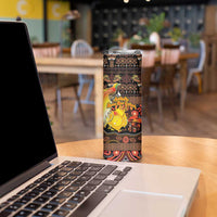 Personalized Australia and Papua New Guinea Together Skinny Tumbler Kangaroo Aboriginal Art and Bird-of-paradise Oro Tribal Motifs LT03 - Polynesian Pride