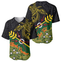 Personalized Chimpu Province Papua New Guinea Baseball Jersey Bird-of-paradise Art Tattoo and Melanesian Motifs LT03 - Polynesian Pride