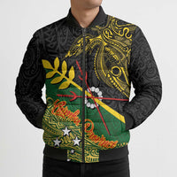 Personalized Chimpu Province Papua New Guinea Bomber Puffer Jacket Bird-of-paradise Art Tattoo and Melanesian Motifs LT03 - Polynesian Pride