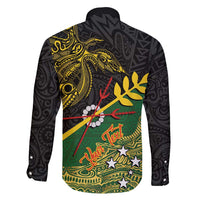 Personalized Chimpu Province Papua New Guinea Family Matching Long Sleeve Bodycon Dress and Hawaiian Shirt Bird-of-paradise Art Tattoo and Melanesian Motifs - Polynesian Pride