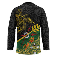 Personalized Chimpu Province Papua New Guinea Hockey Jersey Bird-of-paradise Art Tattoo and Melanesian Motifs LT03 - Polynesian Pride