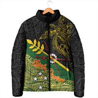 Personalized Chimpu Province Papua New Guinea Padded Jacket Bird-of-paradise Art Tattoo and Melanesian Motifs LT03 - Polynesian Pride