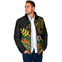 Personalized Chimpu Province Papua New Guinea Padded Jacket Bird-of-paradise Art Tattoo and Melanesian Motifs LT03 - Polynesian Pride
