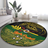 Chimpu Province Papua New Guinea Round Carpet Bird-of-paradise Art Tattoo and Melanesian Motifs LT03 - Polynesian Pride