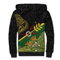 Personalized Chimpu Province Papua New Guinea Sherpa Hoodie Bird-of-paradise Art Tattoo and Melanesian Motifs LT03 - Polynesian Pride
