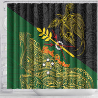 Chimpu Province Papua New Guinea Shower Curtain Bird-of-paradise Art Tattoo and Melanesian Motifs LT03 - Polynesian Pride