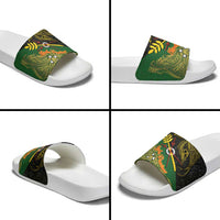 Chimpu Province Papua New Guinea Slide Sandals Bird-of-paradise Art Tattoo and Melanesian Motifs LT03 - Polynesian Pride