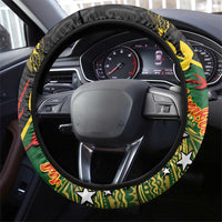 Chimpu Province Papua New Guinea Steering Wheel Cover Bird-of-paradise Art Tattoo and Melanesian Motifs LT03 - Polynesian Pride