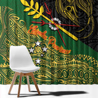 Chimpu Province Papua New Guinea Window Curtain Bird-of-paradise Art Tattoo and Melanesian Motifs LT03 - Polynesian Pride