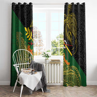 Chimpu Province Papua New Guinea Window Curtain Bird-of-paradise Art Tattoo and Melanesian Motifs LT03 - Polynesian Pride