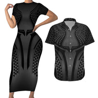 Hawaiian Kakau Art Tattoos Aquaman Style Couples Matching Short Sleeve Bodycon Dress and Hawaiian Shirt Special Edition - Polynesian Pride