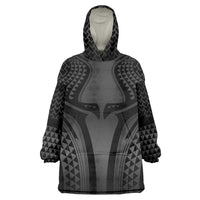 Hawaiian Kakau Art Tattoos Aquaman Style Wearable Blanket Hoodie Special Edition LT03 One Size Black - Polynesian Pride