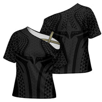 Hawaiian Kakau Art Tattoos Aquaman Style Cross Shoulder Shirt Black Version - Polynesian Pride