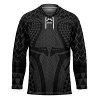 Hawaiian Kakau Art Tattoos Aquaman Style Hockey Jersey Black Version - Polynesian Pride