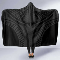 Hawaiian Kakau Art Tattoos Aquaman Style Hooded Blanket Black Version - Polynesian Pride