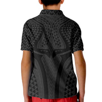 Hawaiian Kakau Art Tattoos Aquaman Style Kid Polo Shirt Black Version - Polynesian Pride