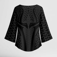 Hawaiian Kakau Art Tattoos Aquaman Style Kimono Sleeve Blouse Black Version - Polynesian Pride