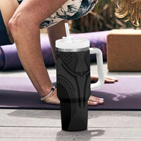 Hawaiian Kakau Art Tattoos Aquaman Style Tumbler With Handle Black Version - Polynesian Pride
