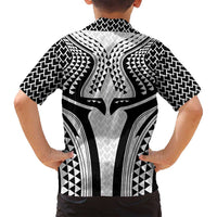 Hawaiian Kakau Art Tattoos Aquaman Style Family Matching Long Sleeve Bodycon Dress and Hawaiian Shirt White Version LT03 - Polynesian Pride