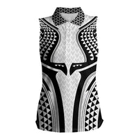 Hawaiian Kakau Art Tattoos Aquaman Style Women Sleeveless Polo Shirt White Version LT03 Female White - Polynesian Pride