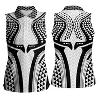 Hawaiian Kakau Art Tattoos Aquaman Style Women Sleeveless Polo Shirt White Version LT03 - Polynesian Pride