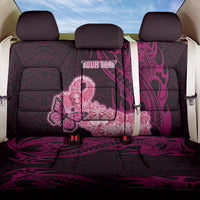 Custom Polynesia Breast Cancer Back Car Seat Cover Butterfly and Flowers Ribbon Maori Tattoo Ethnic Black Style LT03 One Size Black - Polynesian Pride
