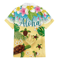 Aloha Turtle Family on The Beach Family Matching Mermaid Dress and Hawaiian Shirt with Hawaiian Colorful Plumeria LT03 - Polynesian Pride