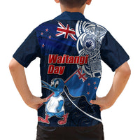 New Zealand Waitangi Family Matching Short Sleeve Bodycon Dress and Hawaiian Shirt Te Ra O Waitangi Maori Kiwis Bird LT03 - Polynesian Pride