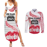 Cook Islands Marathon 2025-Pursuit in Paradise Couples Matching Summer Maxi Dress and Long Sleeve Button Shirt Red Color LT03 Red - Polynesian Pride
