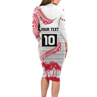 Cook Islands Marathon 2025-Pursuit in Paradise Family Matching Long Sleeve Bodycon Dress and Hawaiian Shirt Red Color LT03 - Polynesian Pride
