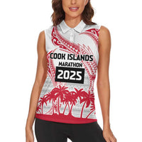 Cook Islands Marathon 2025-Pursuit in Paradise Women Sleeveless Polo Shirt Red Color LT03 - Polynesian Pride