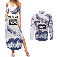 Cook Islands Marathon 2025-Pursuit in Paradise Couples Matching Summer Maxi Dress and Long Sleeve Button Shirt Blue Color LT03 Blue - Polynesian Pride