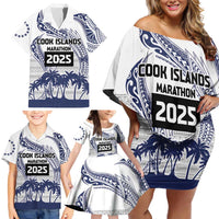 Cook Islands Marathon 2025-Pursuit in Paradise Family Matching Off Shoulder Short Dress and Hawaiian Shirt Blue Color LT03 - Polynesian Pride