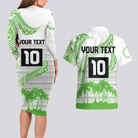 Cook Islands Marathon 2025-Pursuit in Paradise Couples Matching Long Sleeve Bodycon Dress and Hawaiian Shirt Green Color LT03 - Polynesian Pride