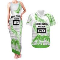 Cook Islands Marathon 2025-Pursuit in Paradise Couples Matching Tank Maxi Dress and Hawaiian Shirt Green Color LT03 Green - Polynesian Pride