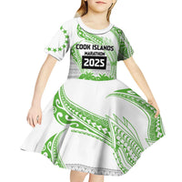 Cook Islands Marathon 2025-Pursuit in Paradise Kid Short Sleeve Dress Green Color LT03 - Polynesian Pride