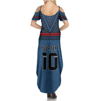 Custom Toa Samoa Rugby Family Matching Summer Maxi Dress and Hawaiian Shirt Samoan Warrior Ula Fala Tribal Pattern LT03 - Polynesian Pride