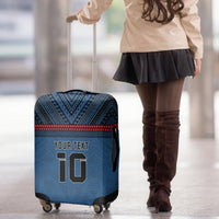 Custom Toa Samoa Rugby Luggage Cover Samoan Warrior Ula Fala Tribal Pattern