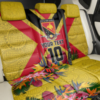 Custom Papua New Guinea Rugby Back Car Seat Cover Bird of Paradise and Hibiscus Polynesian Pattern Yellow Color LT03 - Polynesian Pride