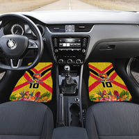 Custom Papua New Guinea Rugby Car Mats Bird of Paradise and Hibiscus Polynesian Pattern Yellow Color LT03 Set 2pcs - Front Yellow - Polynesian Pride