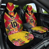 Custom Papua New Guinea Rugby Car Seat Cover Bird of Paradise and Hibiscus Polynesian Pattern Yellow Color LT03 One Size Yellow - Polynesian Pride