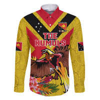 Custom Papua New Guinea Rugby Family Matching Short Sleeve Bodycon Dress and Hawaiian Shirt Bird of Paradise and Hibiscus Polynesian Pattern Yellow Color LT03 Dad's Shirt - Long Sleeve Yellow - Polynesian Pride