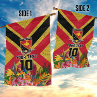 Custom Papua New Guinea Rugby Garden Flag Bird of Paradise and Hibiscus Polynesian Pattern Yellow Color LT03 - Polynesian Pride