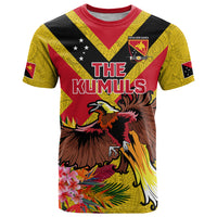 Custom Papua New Guinea Rugby T Shirt Bird of Paradise and Hibiscus Polynesian Pattern Yellow Color LT03 Yellow - Polynesian Pride